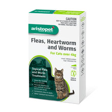 Load image into Gallery viewer, Aristopet Fleas, Heartworm and Worms Topical Treatment for Cats Over 4kg (3 pack)