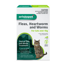 Load image into Gallery viewer, Aristopet Fleas, Heartworm and Worms Topical Treatment for Cats Over 4kg (6 pack)
