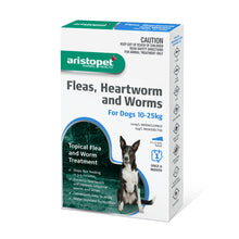 Load image into Gallery viewer, Aristopet Fleas, Heartworm and Worms Topical Treatment for Dogs 10-25kg (3 pack)