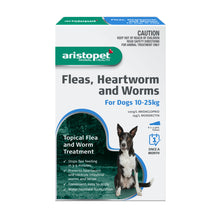 Load image into Gallery viewer, Aristopet Fleas, Heartworm and Worms Topical Treatment for Dogs 10-25kg (6 pack)