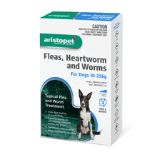 Load image into Gallery viewer, Aristopet Fleas, Heartworm and Worms Topical Treatment for Dogs 10-25kg (6 pack)