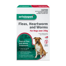 Load image into Gallery viewer, Aristopet Fleas, Heartworm and Worms Topical Treatment for Dogs Over 25kg (6 pack)