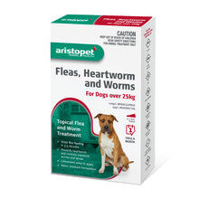 Load image into Gallery viewer, Aristopet Fleas, Heartworm and Worms Topical Treatment for Dogs Over 25kg (6 pack)