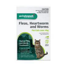 Load image into Gallery viewer, Aristopet Fleas, Heartworm and Worms Topical Treatment for Cats Over 4kg (6 pack)
