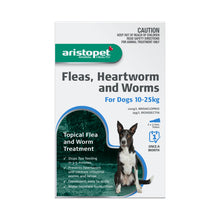 Load image into Gallery viewer, Aristopet Fleas, Heartworm and Worms Topical Treatment for Dogs 10-25kg (3 pack)
