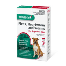 Load image into Gallery viewer, Aristopet Fleas, Heartworm and Worms Topical Treatment for Dogs Over 25kg (3 pack)
