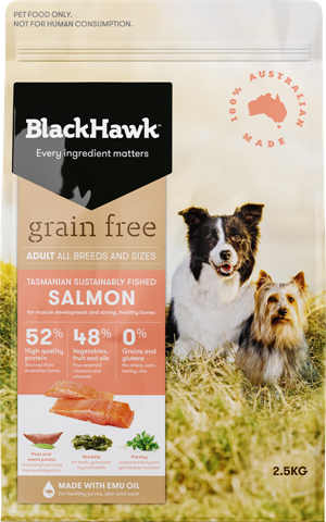 Black Hawk Dog Dry Food - Grain Free - Salmon (2.5kg)