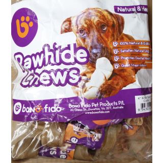 Bonofido 4 inch Rawhide Knot Bones (20 pack)